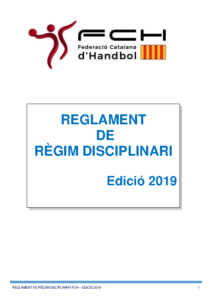 Reglament Règim Disciplinari Edició 2019